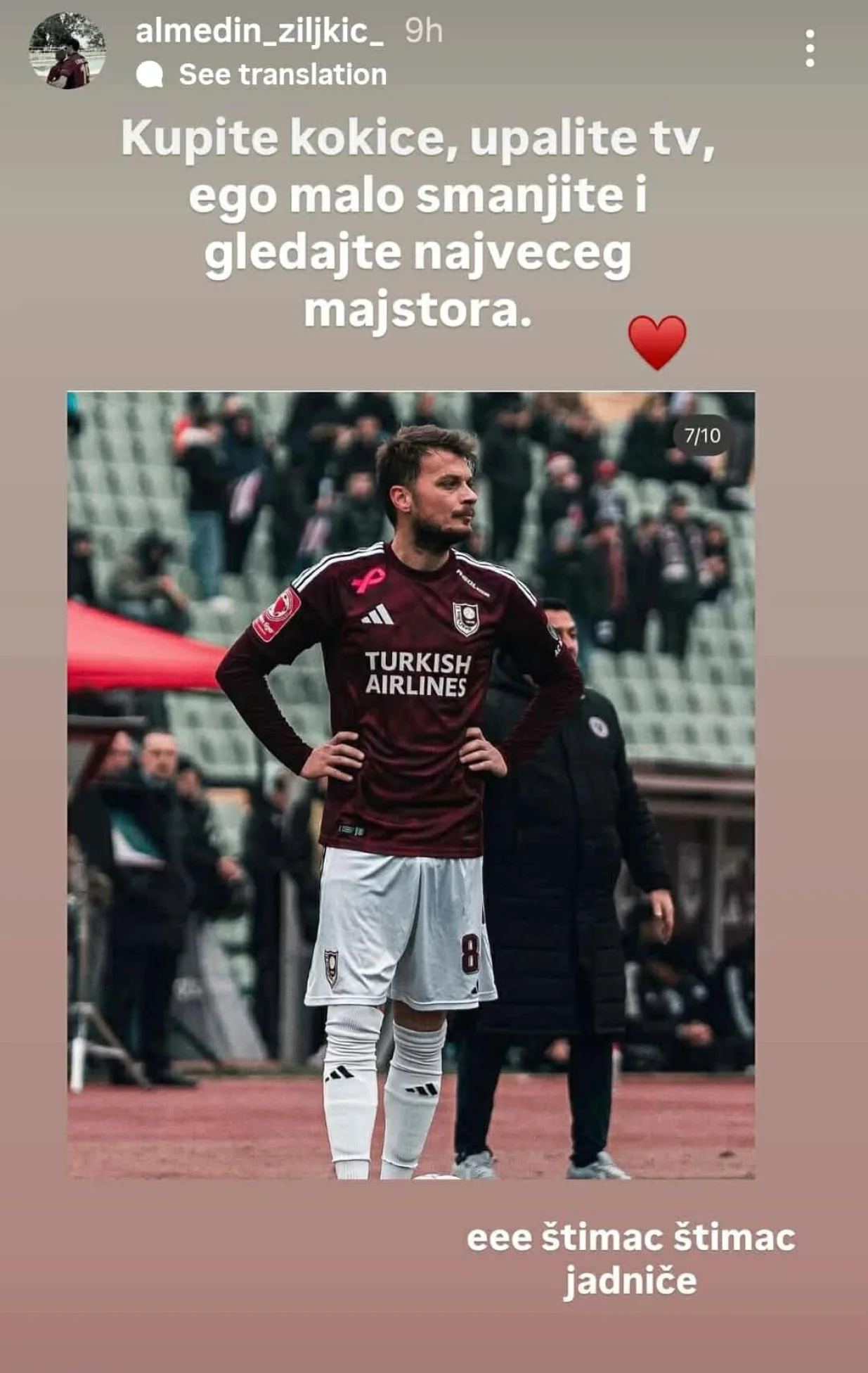 Almedin Ziljkić poruka/Foto: 