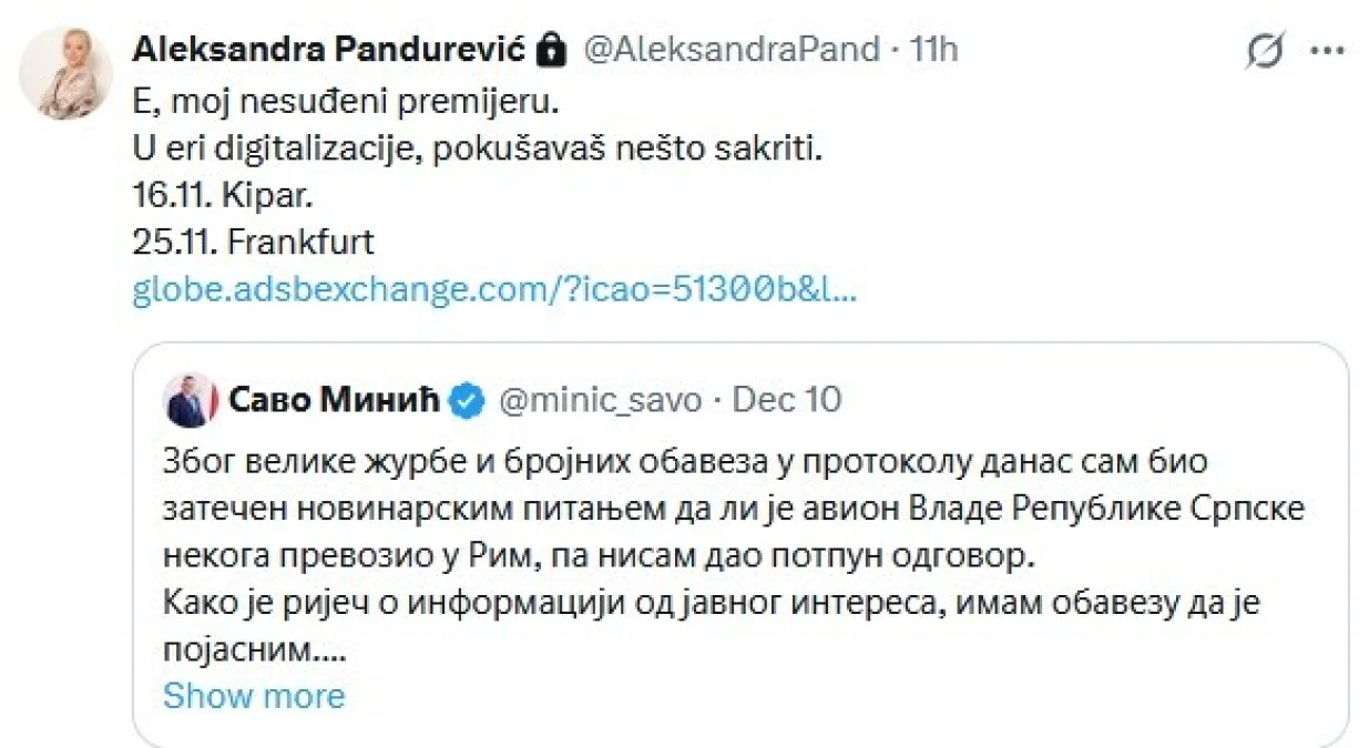 Komentar Aleksandre Pandurević/