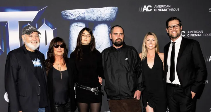 Rob Reiner, Michele Singer, Romy Reiner, Nick Reiner, Maria Gilfillan and Jake Reiner attend the Los Angeles Premiere of ''Spinal Tap II: The End Continues'' at The Egyptian Theatre in Los Angeles, California, U.S., September 9, 2025. REUTERS/Aude Guerrucci/Aude Guerrucci