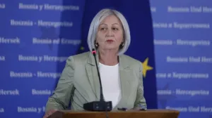 Borjana Krišto, predsjedavajuća Vijeća ministara BiH, obraćanje nakon sjednice/Fena
