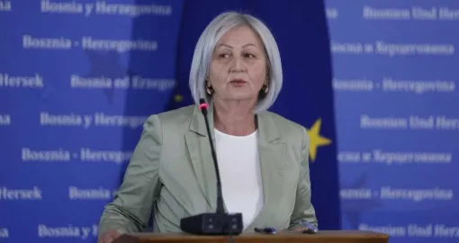 Borjana Kri&scaron;to, predsjedavajuća Vijeća ministara BiH, obraćanje nakon sjednice/Fena
