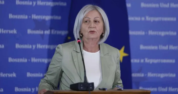 Borjana Kri&scaron;to, predsjedavajuća Vijeća ministara BiH, obraćanje nakon sjednice/Fena