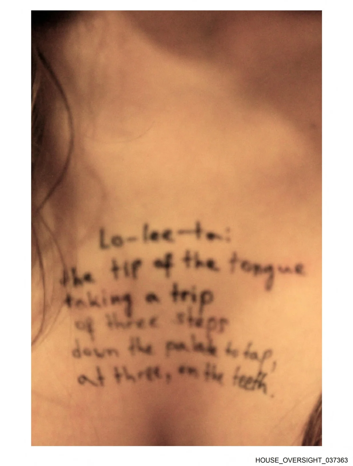Writing appears on the chest of a female body in this image from the estate of the late financier and convicted sex offender Jeffrey Epstein, released by the House Oversight Committee Democrats Washington, D.C., U.S., on December 18, 2025. House Oversight Committee Democrats/Handout via REUTERS  THIS IMAGE HAS BEEN SUPPLIED BY A THIRD PARTY/House Oversight Committee Democr