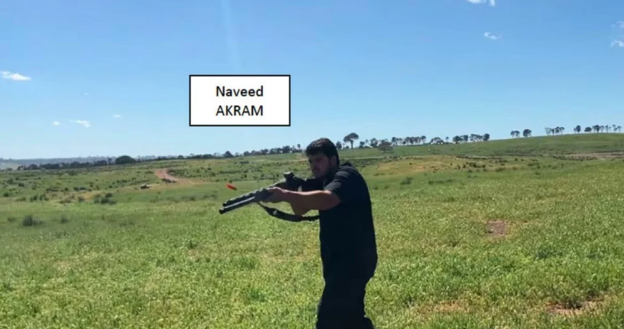 Snimci navodno prikazuju Naveeda Akrama kako vježba pucanje na ruralnoj destinaciji Polcija Novog Južnog Walesa/Polcija Novog Južnog Walesa