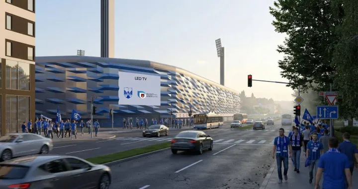Projekat nove fasade na sjevernoj tribini stadiona Grbavica/Foto: 