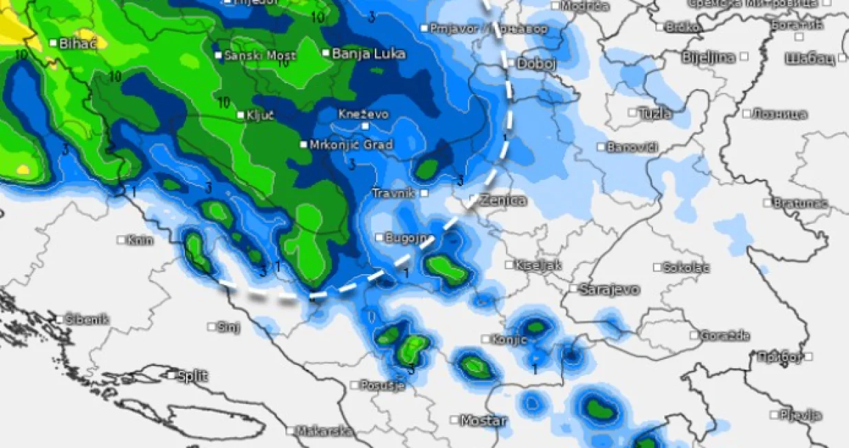 Snijeg, BiH, padavine, Krajina, BH Meteo/