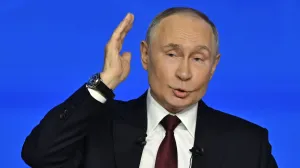 MOSKVA, RUSIJA - 19. DECEMBAR: Godišnja konferencija za novinare ruskog predsjednika Vladimira Putina u trgovačko-izložbenom centru Gostiny Dvor u Rusiji, Moskva, 19. decembra 2025. godine. (Sefa Karacan - Anadolu Agency)/