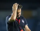epa09421306 Partizan's head coach Aleksandar Stanojevic reacts during the UEFA Europa Conference League third qualifying round, first leg soccer match against Santa Clara held at Sao Miguel Stadium, in Ponta Delgada, Azores Island, Portugal, 19 August 2021. EPA/EDUARDO COSTA/Foto: Eduardo Costa