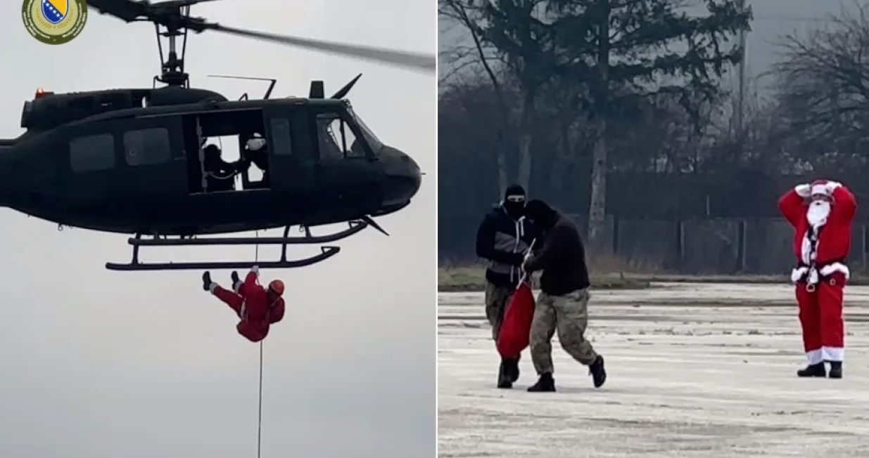 Podjela paketića djeci uposlenika MO i OSBiH /Screenshot