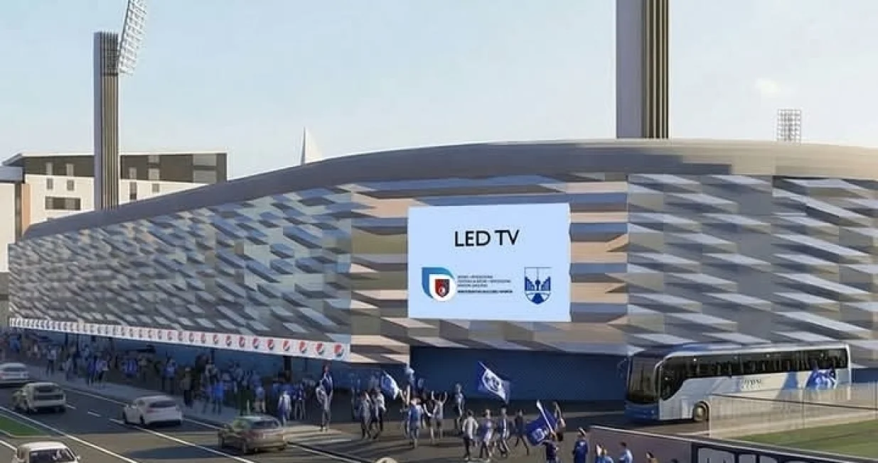 Nova fasada na sjevernoj tribini stadiona Grbavica/Foto: 