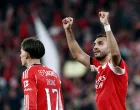 Soccer Football - Primeira Liga - Benfica v Estoril - Estadio da Luz, Lisbon, Portugal - January 3, 2026 Benfica's Vangelis Pavlidis celebrates scoring their third goal to complete a hat-trick REUTERS/Rodrigo Antunes/Foto: Rodrigo Antunes