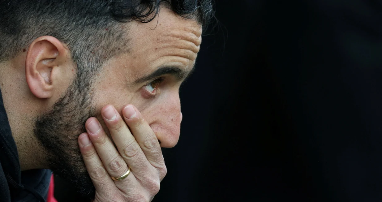 FILE PHOTO: Soccer Football - Premier League - AFC Bournemouth v Manchester United - Vitality Stadium, Bournemouth, Britain - April 27, 2025 Manchester United manager Ruben Amorim before the match Action Images via Reuters/Paul Childs EDITORIAL USE ONLY. NO USE WITH UNAUTHORIZED AUDIO, VIDEO, DATA, FIXTURE LISTS, CLUB/LEAGUE LOGOS OR 'LIVE' SERVICES. ONLINE IN-MATCH USE LIMITED TO 120 IMAGES, NO VIDEO EMULATION. NO USE IN BETTING, GAMES OR SINGLE CLUB/LEAGUE/PLAYER PUBLICATIONS. PLEASE CONTACT YOUR ACCOUNT REPRESENTATIVE FOR FURTHER DETAILS../File Photo/Foto: Paul Childs