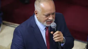 epa10390863 The parliamentarian and chavista leader Diosdado Cabello speaks at the National Assembly in Caracas, Venezuela 05 January 2023. The National Assembly (Parliament) of Venezuela, with an overwhelming pro-government majority, begins its third year of sessions, within the current five-year legislative period. EPA/MIGUEL GUTIERREZ/Miguel Gutierrez
