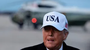 FILE PHOTO: U.S. President Donald Trump speaks to reporters, on his return from Detroit, Michigan, at Joint Base Andrews, Maryland, U.S., January 13, 2026. REUTERS/Evelyn Hockstein/File Photo/Evelyn Hockstein
