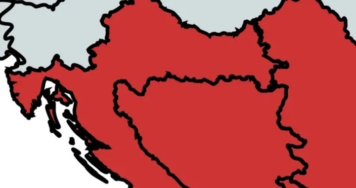 Karta, BiH, zemlje regiona, crvena boja, ujedinjenje/Prtsc