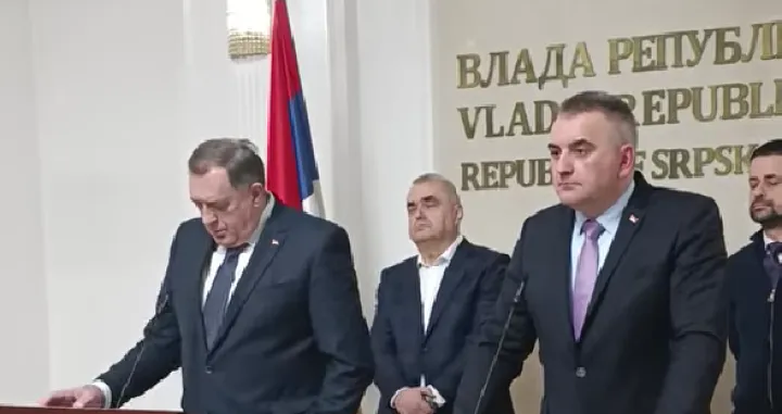Milorad Dodik i Savo Minić, press konferencija/Prtsc
