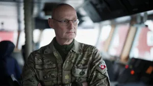 Chief of Joint Arctic Command, Major General Soren Andersen, poses during an interview with Reuters, on board a Danish warship in Nuuk, Greenland, January 16, 2026. REUTERS/Marko Djurica/Marko Djurica
