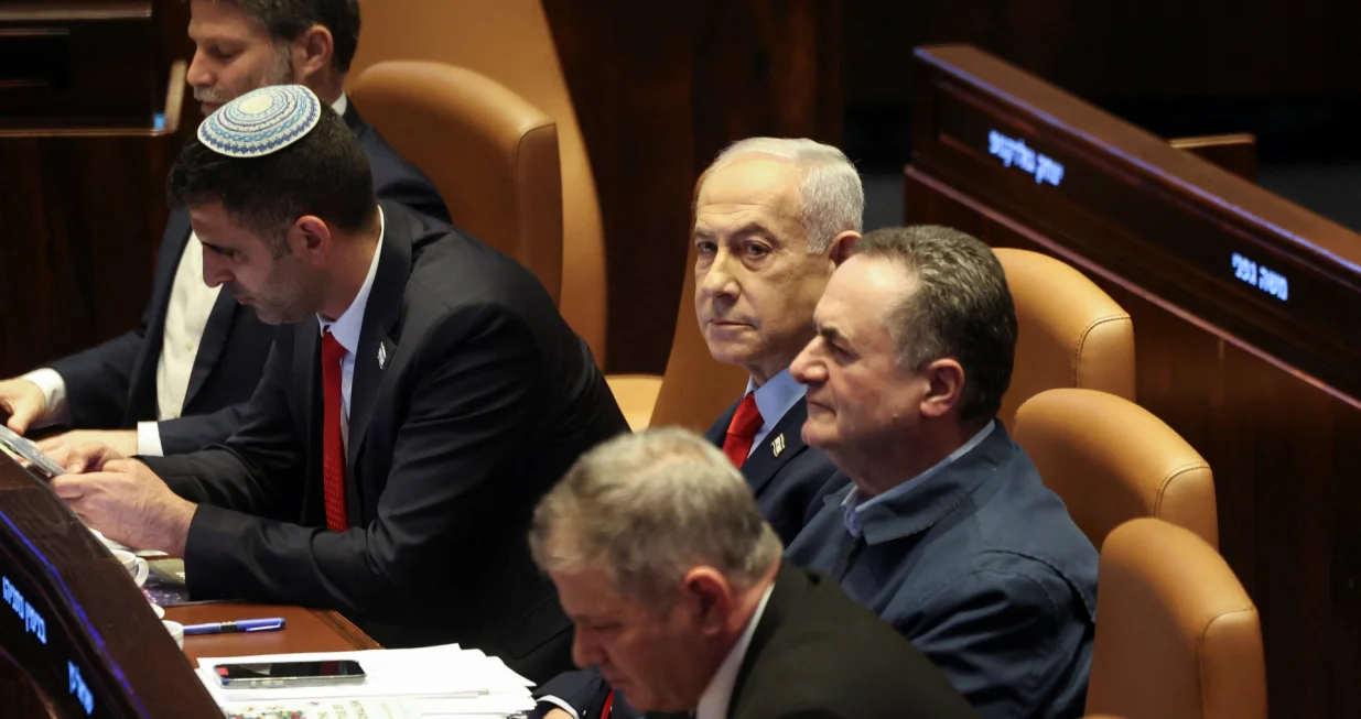 Israeli Prime Minister Benjamin Netanyahu attends a session at the plenum of the Knesset, Israel's parliament, in Jerusalem January 5, 2026. REUTERS/Ronen Zvulun/Ronen Zvulun
