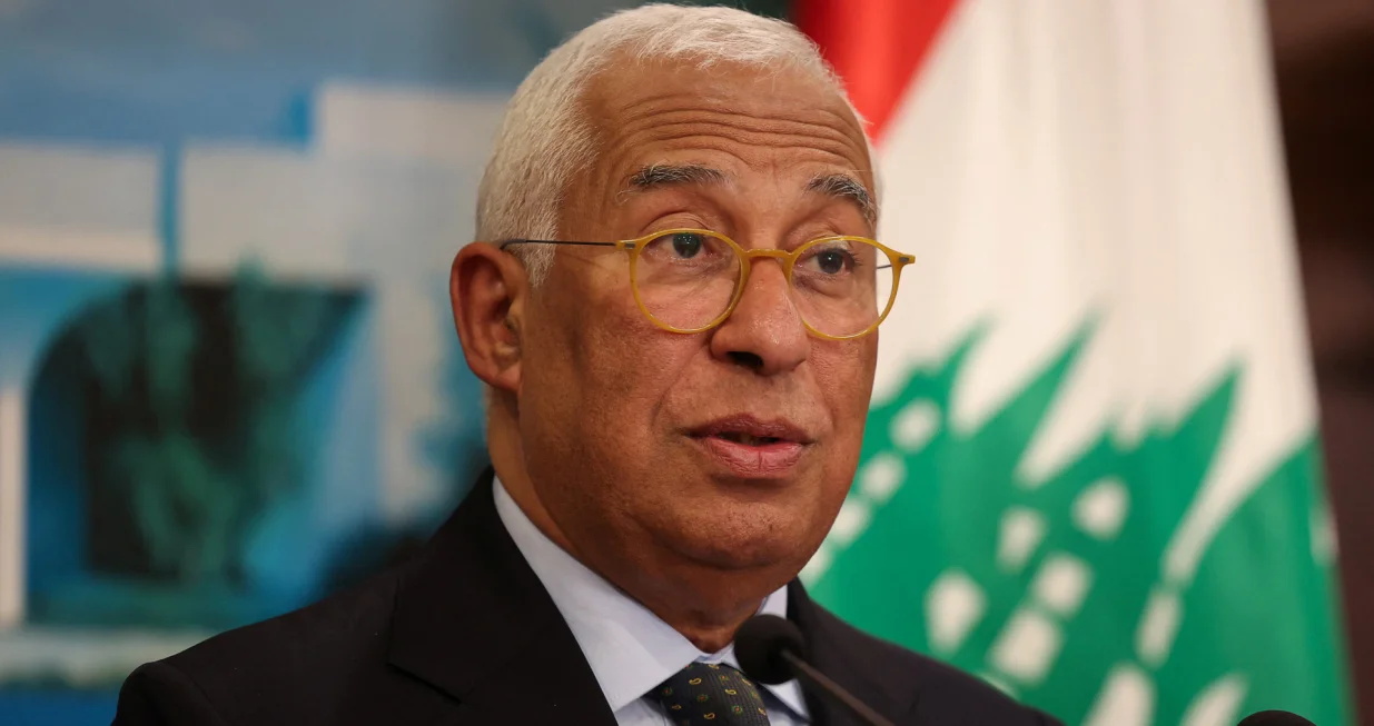 President of the European Council Antonio Costa, gives a statement, at the presidential palace in Baabda, Lebanon, January 9, 2026. REUTERS/Mohamed Azakir/Mohamed Azakir