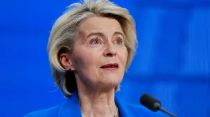 FILE PHOTO: European Commission President Ursula von der Leyen holds a press conference during a European Union leaders' summit in Brussels, Belgium December 19, 2025. REUTERS/Stephanie Lecocq/File Photo/Stephanie Lecocq