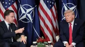 U.S. President Donald Trump holds a bilateral meeting with NATO Secretary General Mark Rutte at the World Economic Forum (WEF) in Davos, Switzerland, January 21, 2026. REUTERS/Jonathan Ernst/Jonathan Ernst