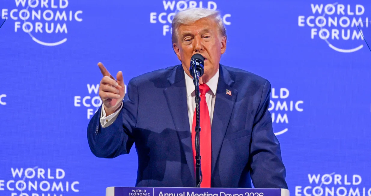 DAVOS, &Scaron;VICARSKA - 21. JANUAR: Američki predsjednik Donald Trump održao govor tokom Svjetskog ekonomskog foruma u Davosu. (Harun &Ouml;zalp - Anadolu Agency)/