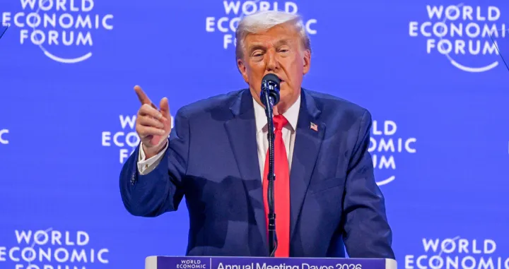 DAVOS, &Scaron;VICARSKA - 21. JANUAR: Američki predsjednik Donald Trump održao govor tokom Svjetskog ekonomskog foruma u Davosu. (Harun &Ouml;zalp - Anadolu Agency)/