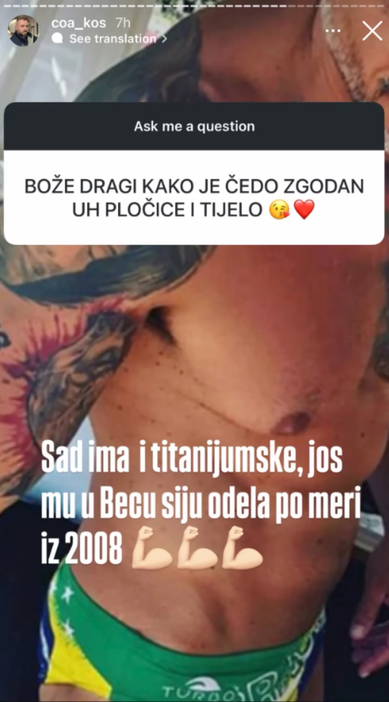 Čedomir Jovanović pozira/Instagram