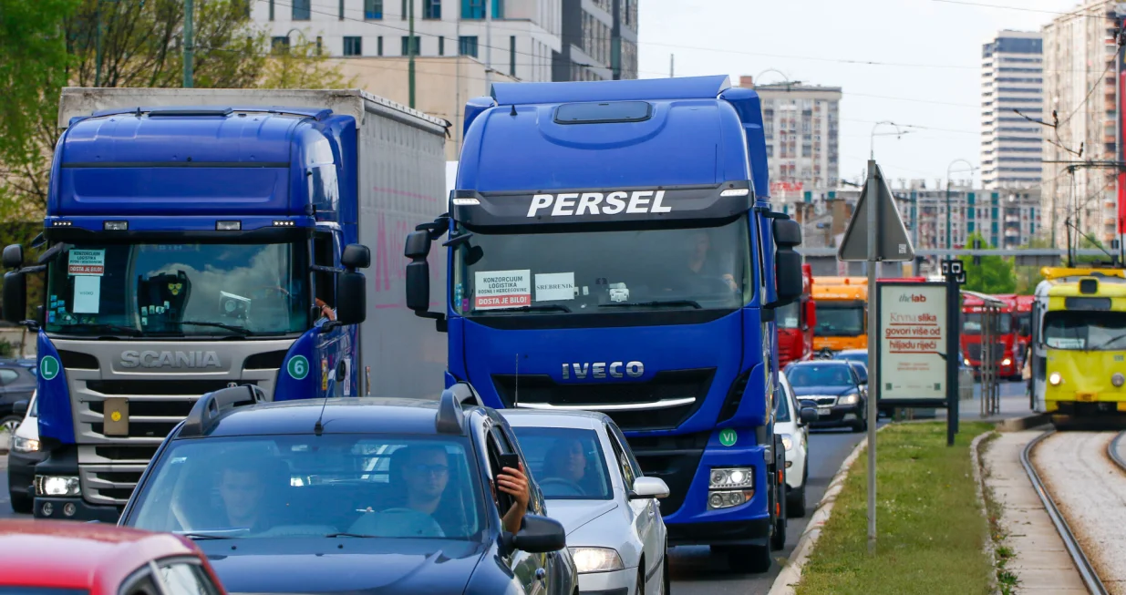 Protestna voznja kamiona prijevoznika i transportnog sektora/Damir Deljo @ Oslobodjenje