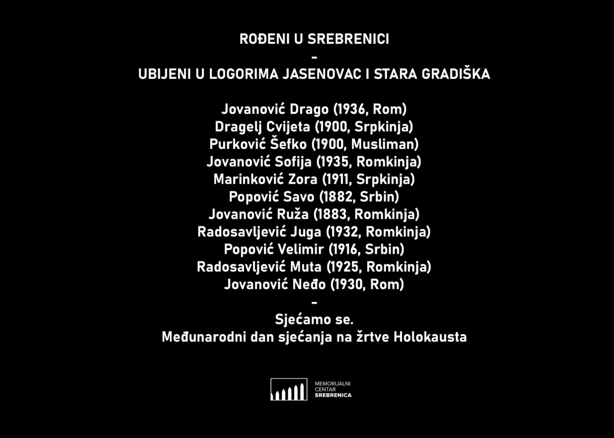 11 ubijenih Srebreničana u logorima Stara Gradi&scaron;ka i Jasenovac//