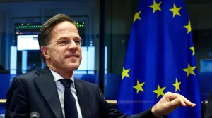 NATO Secretary General Mark Rutte gestures as he arrives to address the foreign affairs committee at the European Parliament in Brussels, Belgium, January 26, 2026. REUTERS/Yves Herman/Yves Herman
