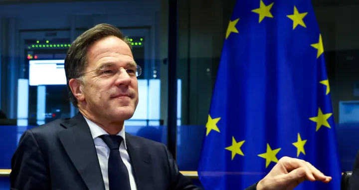 NATO Secretary General Mark Rutte gestures as he arrives to address the foreign affairs committee at the European Parliament in Brussels, Belgium, January 26, 2026. REUTERS/Yves Herman/Yves Herman