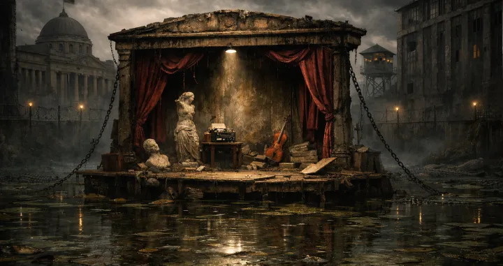 Vizual za kolumnu, kultura, propadanje/Chatgpt