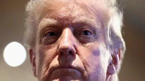 U.S. President Donald Trump looks on as he visits Machine Shed restaurant in Urbandale, Iowa, U.S., January 27, 2026. REUTERS/Kevin Lamarque  TPX IMAGES OF THE DAY/Kevin Lamarque