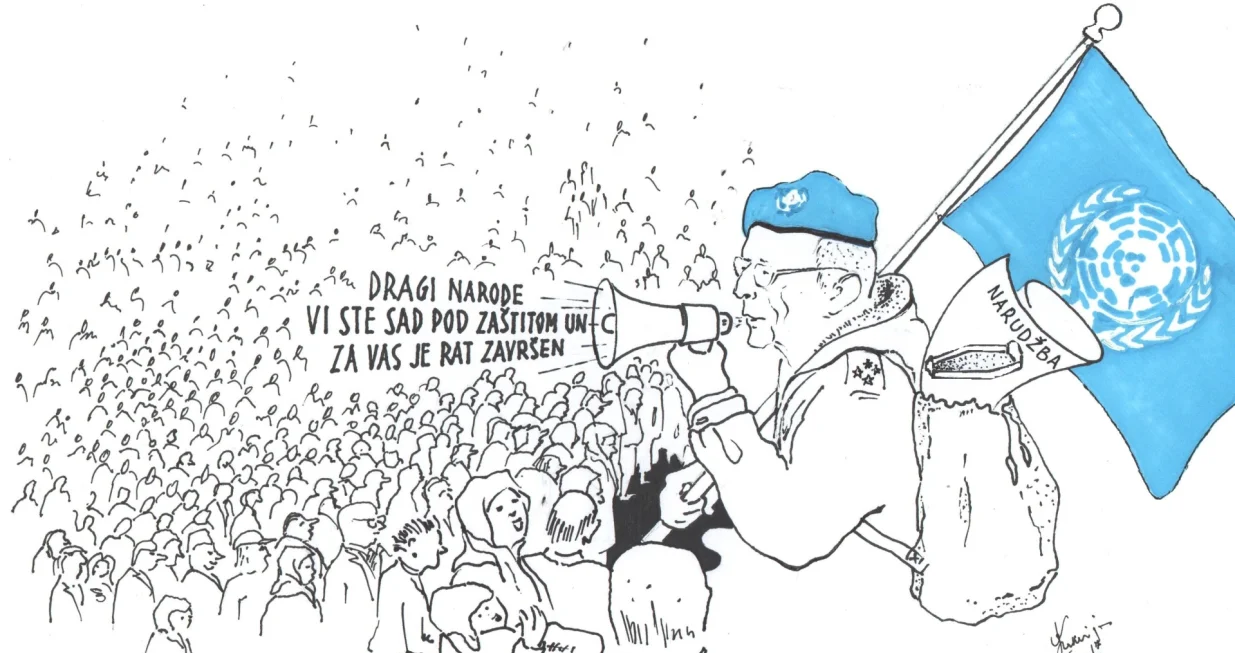 Philippe Morillon, Srebrenica, UN, "za&scaron;tićena zona"/&Scaron;ukrija Meholjić