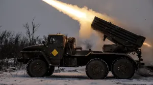 Servicemen of the 24th Separate Mechanized Brigade of the Ukrainian Armed Forces fire a BM-21 Grad multiple rocket launch system towards Russian troops, amid Russia's attack on Ukraine, near the frontline town of Chasiv Yar in Donetsk region, Ukraine January 15, 2026. Oleg Petrasiuk/Press Service of the 24th King Danylo Separate Mechanized Brigade of the Ukrainian Armed Forces/Handout via REUTERS ATTENTION EDITORS - THIS IMAGE HAS BEEN SUPPLIED BY A THIRD PARTY./Ukrainian Armed Forces