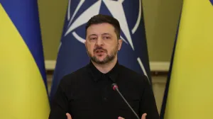 Ukraine's President Volodymyr Zelenskiy speaks to the media during a joint press conference with NATO Secretary General Mark Rutte (not pictured), amid Russia's attack on Ukraine, in Kyiv, Ukraine February 3, 2026. REUTERS/Anatolii Stepanov/Anatolii Stepanov