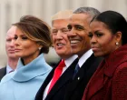 FILE PHOTO: U.S. President Donald Trump and first lady Melania Trump see off former U.S. President Barack Obama and his wife Michelle Obama as they depart following Trump's inauguration at the Capitol in Washington, U.S. January 20, 2017. REUTERS/Jonathan Ernst/File Photo/Jonathan Ernst