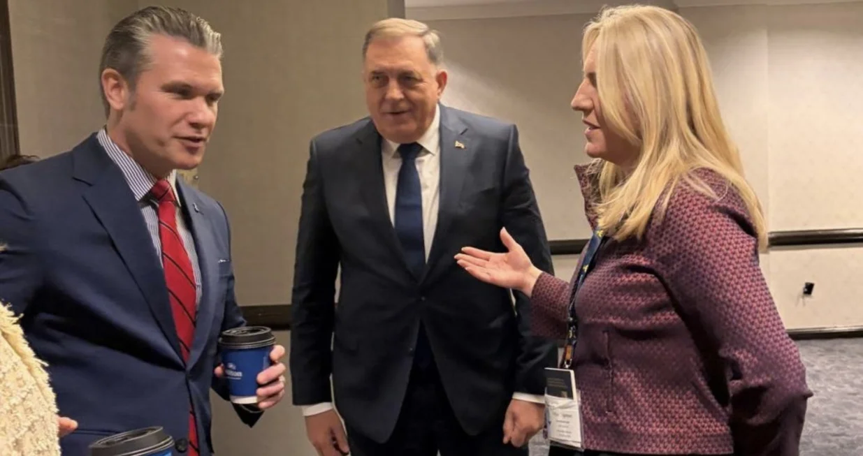 Cvijanović i Dodik sa Hegsethom/Željka Cvijanović