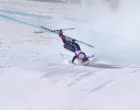Milano Cortina 2026 Olympics - Alpine Skiing - Women's Downhill - Tofane Alpine Skiing Centre, Belluno, Italy - February 08, 2026. In this screen grab taken from a video shows Lindsey Vonn of United States crashing during the Women's Downhill. REUTERS/IOC/OBS/Foto: Handout