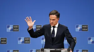 NATO Secretary General Mark Rutte gestures during a press conference ahead of a NATO defence ministers meeting in Brussels, Belgium February 11, 2026. REUTERS/Tom Nicholson/Tom Nicholson