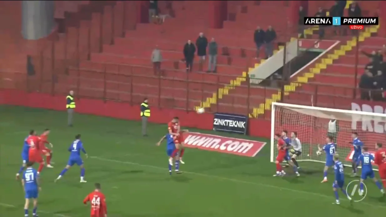 Gol Armina Spahića protiv Veleža (FOTO: Arenasport/Screenshot)/Foto: 