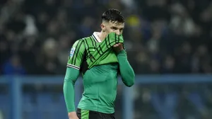 Soccer Football - Serie A - U.S. Sassuolo v Inter Milan - Mapei Stadium - Citta del Tricolore, Reggio Emilia, Italy - February 8, 2026 U.S. Sassuolo's Tarik Muharemovic reacts REUTERS/Matteo Ciambelli/Foto: Matteo Ciambelli
