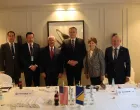 Denis Bećirović s delegacijom Senata SAD, koju su činili senatori Roger Wicker, Jeanne Shaheen, James Himes, Chris Murphy, Mark Kelly i Ruben Gallego, u Minhenu//