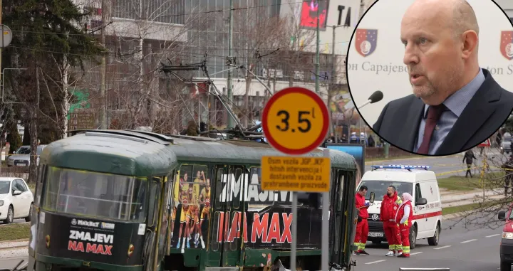 Enis Hasanović, press konferencija Vlade KS o stravičnoj tramvajskoj nesreći u Sarajevu//