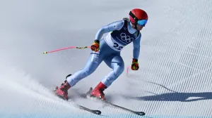 Milano Cortina 2026 Olympics - Alpine Skiing - Women's Downhill - Tofane Alpine Skiing Centre, Belluno, Italy - February 08, 2026. Elvedina Muzaferija of Bosnia and Herzegovina in action during the women's downhill REUTERS/Annegret Hilse/Foto: Annegret Hilse