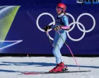 Milano Cortina 2026 Olympics - Alpine Skiing - Women's Giant Slalom Run 2 - Tofane Alpine Skiing Centre, Belluno, Italy - February 15, 2026. Elvedina Muzaferija of Bosnia and Herzegovina reacts after her second run of the Women's Giant Slalom REUTERS/Aleksandra Szmigiel/Foto: Aleksandra Szmigiel