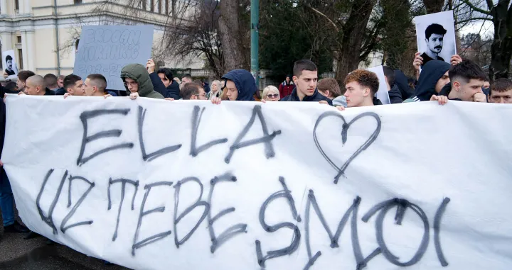 Protest povodom smrti Erdoana Morankića stradalog u tramvajskoj nesreći u Sarajevu/Damir Deljo