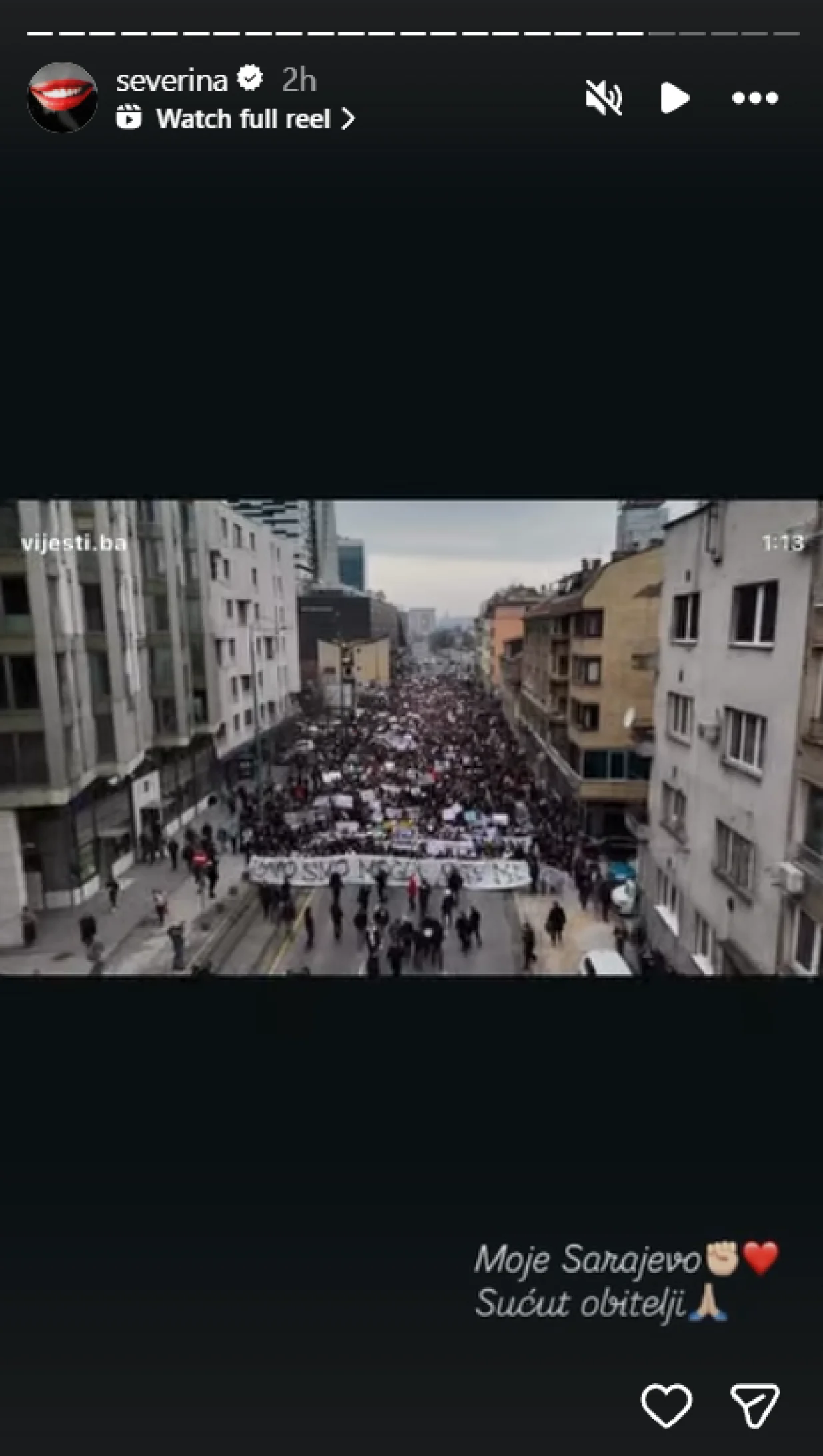 Severina, podr&scaron;ka omladini u Sarajevu, protesti/