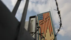 An anti-U.S. mural on a building in Tehran, Iran, February 5, 2026. Majid Asgaripour/WANA (West Asia News Agency) via REUTERS ATTENTION EDITORS - THIS PICTURE WAS PROVIDED BY A THIRD PARTY/Majid Asgaripour